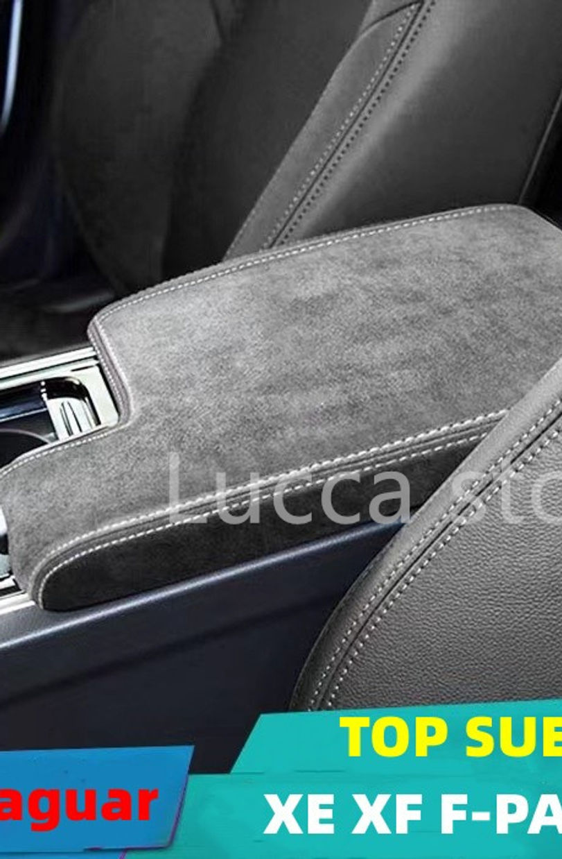 Thumbnail: Suede Warp For Jaguar F-PACE XE XF Accessories Central Armrest Cover Leather Sto