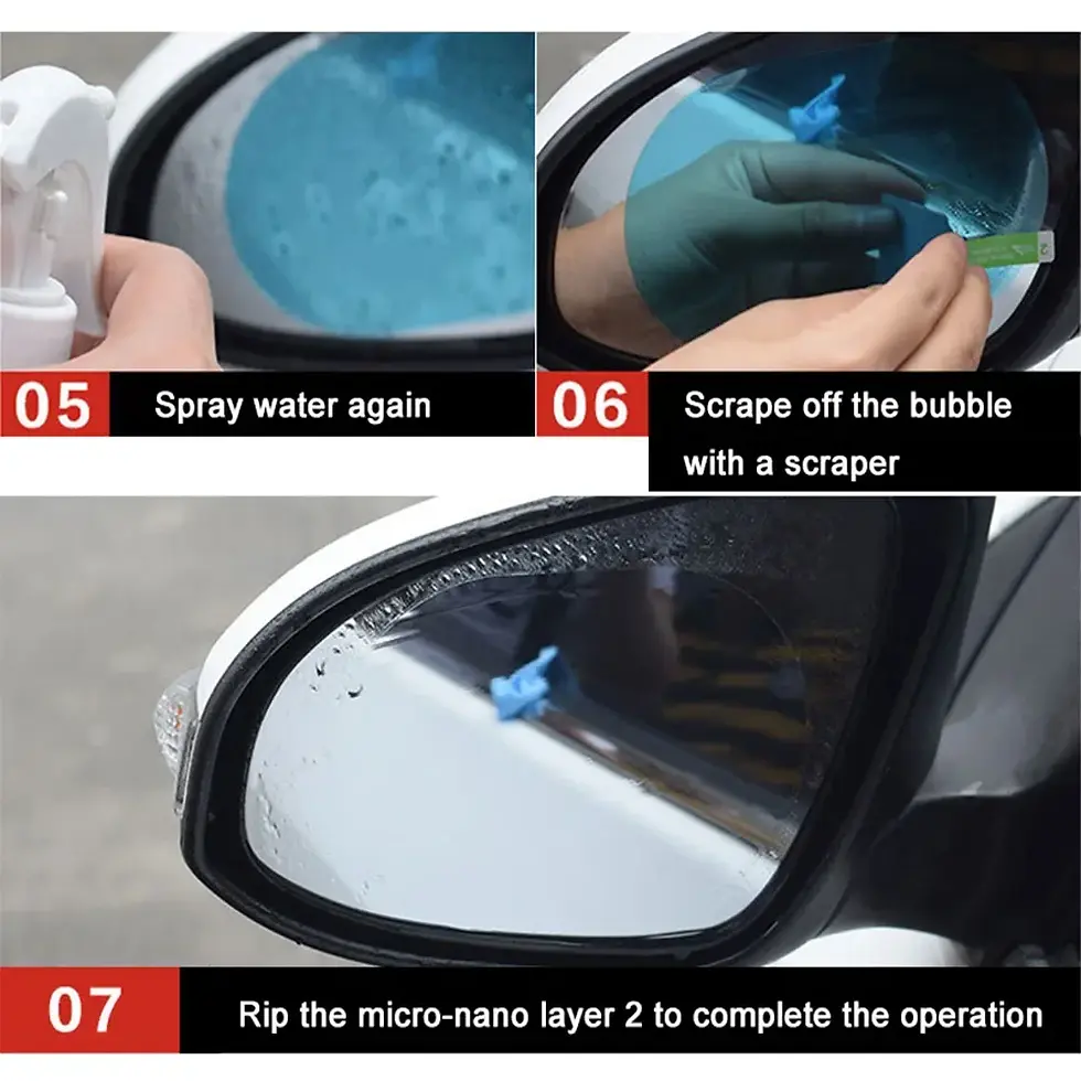 Thumbnail: Car Rearview Mirror Film Side Window Rainproof Clear Film 2 Pcs Anti Fog Window