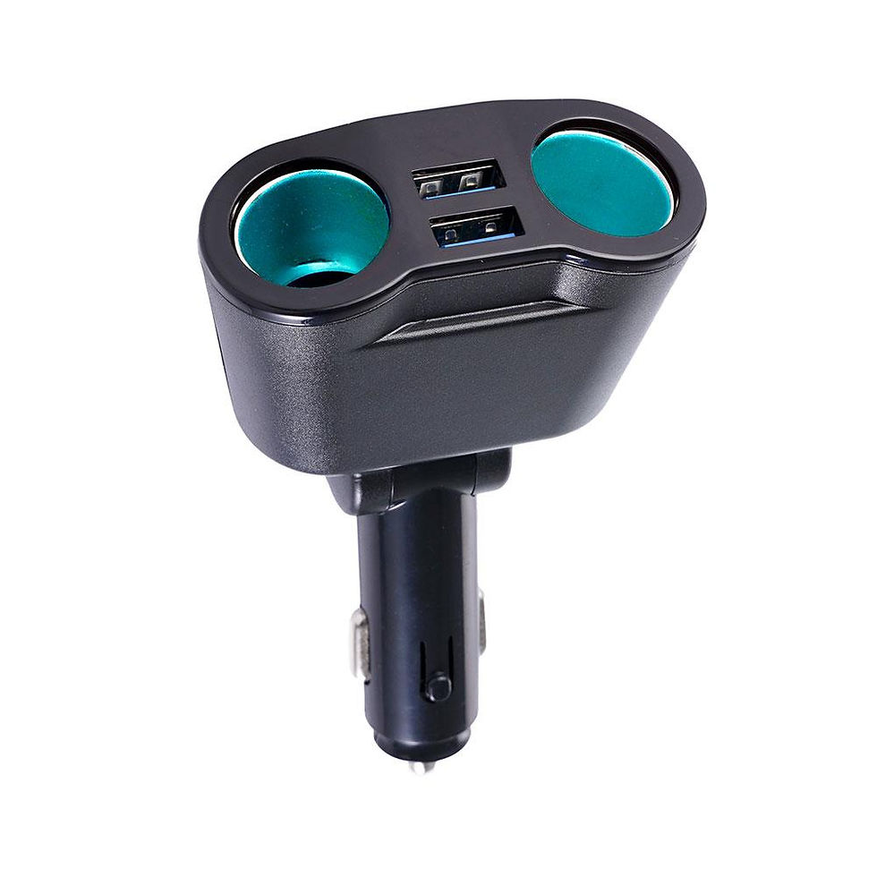 Thumbnail: Car Cigarette Lighter 12V-24V Socket Splitter Blue Atmosphere Light PD QC3.0 2 U
