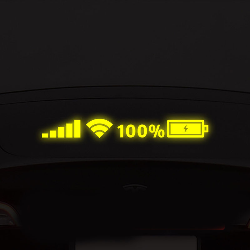 Thumbnail: 100% Wifi Battery Level Signal Car Vinyl Reflective Stickers Decals Decor White/