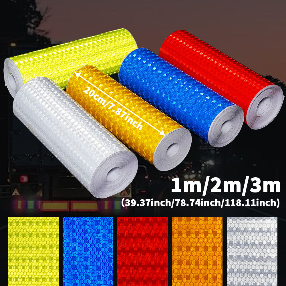 6 Colors Width 20CM Reflective Warning Tape Car Reflective Tape Safety Warning C