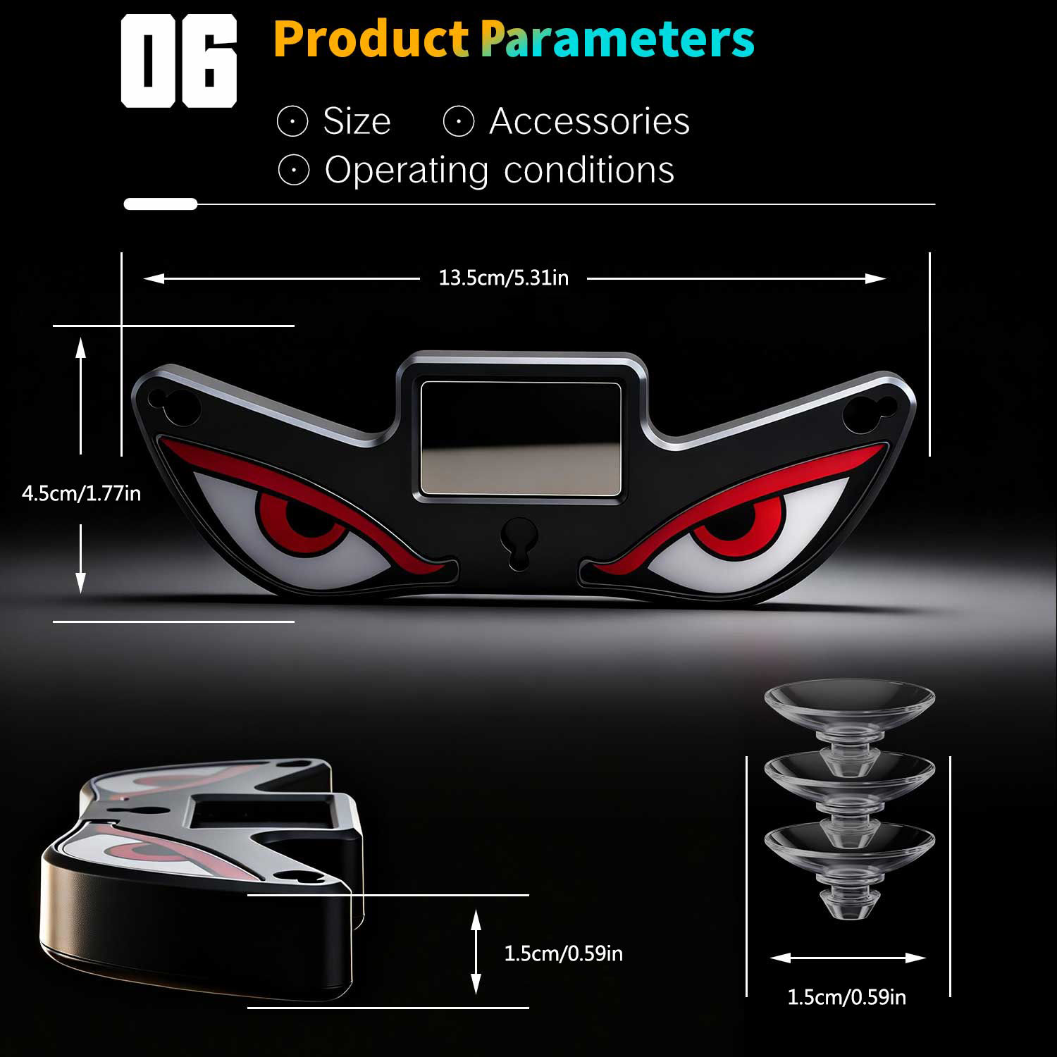 Cool Solar Powered LED Evil Eye Ambient Car Warning Light Multi-Mode Flashing Ca