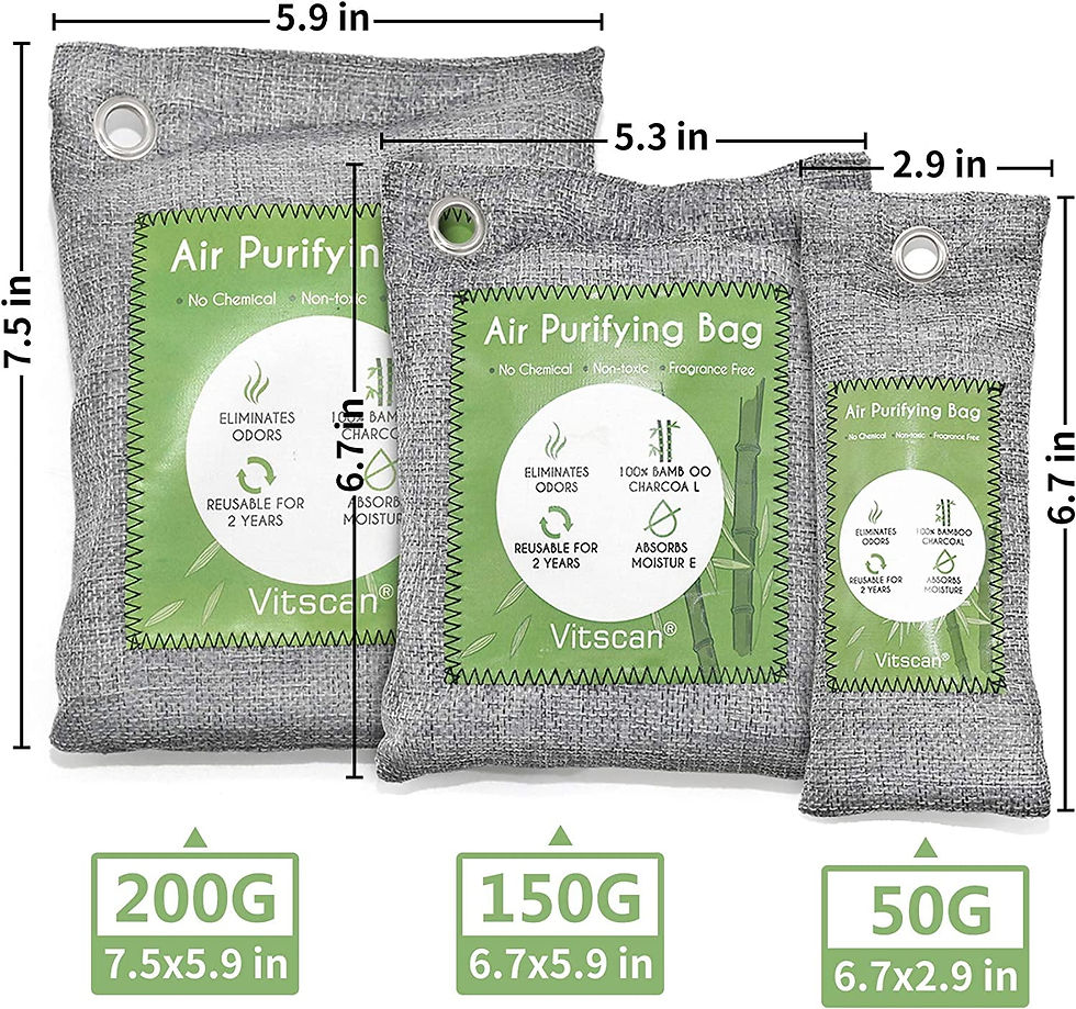 Thumbnail: 12 Pack Bamboo Charcoal Air Purifying Bag, Activated Charcoal Bags Odor Abs..