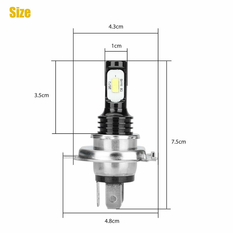 Thumbnail: 2X H4 9003 Hb2 Super Bright Csp Led Headlight Kit High Low Beam Bulb White ..