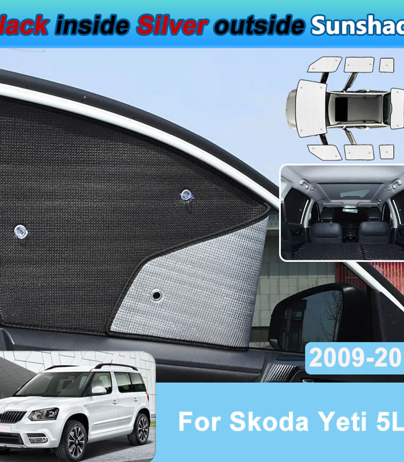 For Skoda Yeti 5L 2009-2017 Car Sunshade Windshield Side Window Sticker Anti-UV