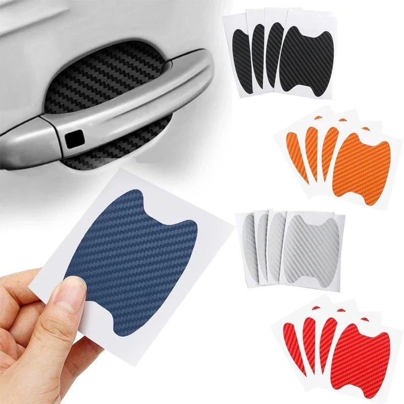 4Pcs/Set Car Styling Mouldings Sticker Car Door Sticker Carbon Fiber Scratches R