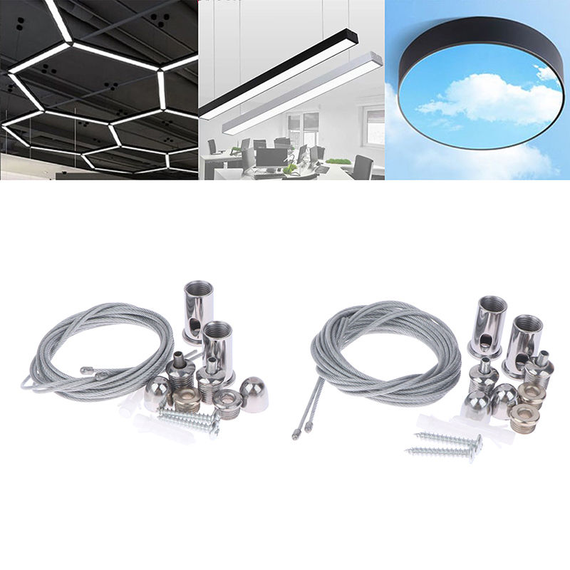 Thumbnail: 2Pcs/lot 1.5m/2m Lamp Lifting Rope Steel Cable For Lifting Various Panel Lights