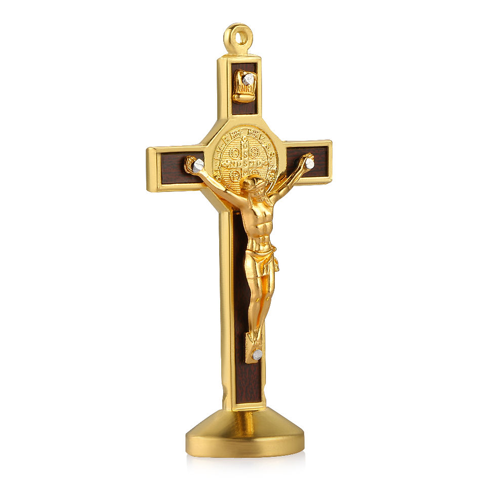 Thumbnail: Fashion Car Ornament Metal Wood Jesus Cross Crucifix Auto Interior Dashboard Dec