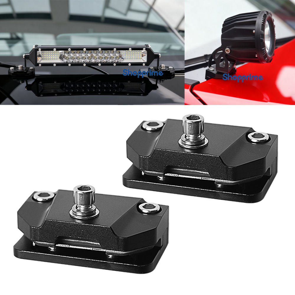 LED Light Bar Brackets With Rubber Padding Universal Adjustable Hood Work Light