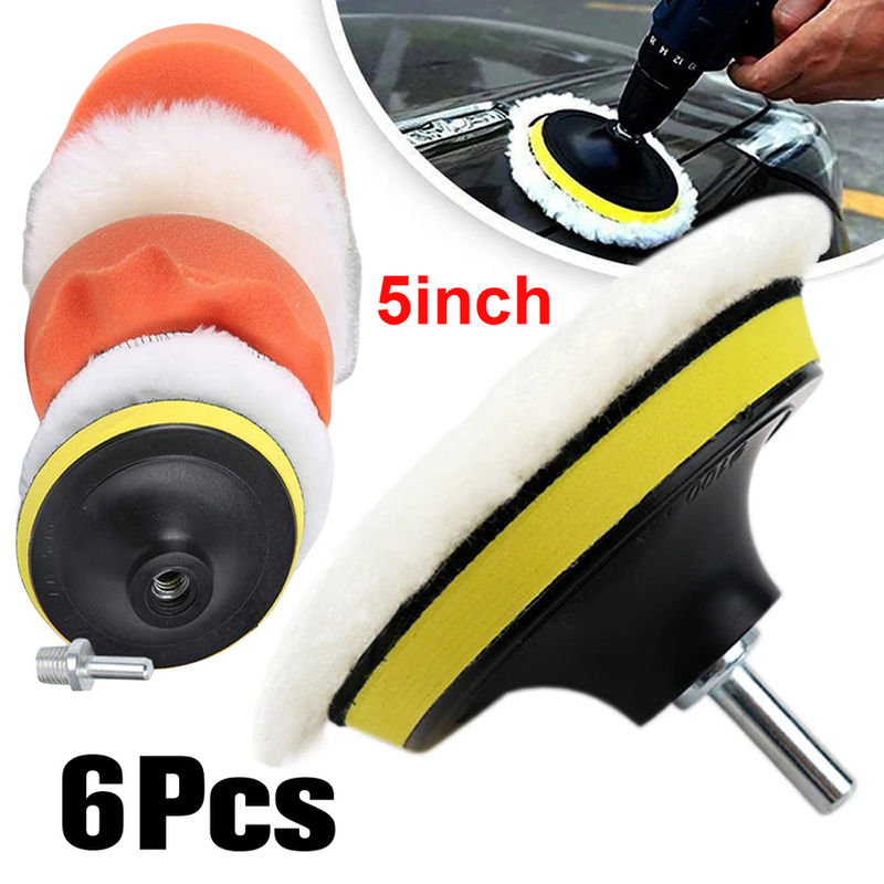 Thumbnail: 3/4/5 Inch Drill Car Polisher Reusable Buffing Waxing Clean Polish Buffer Drill