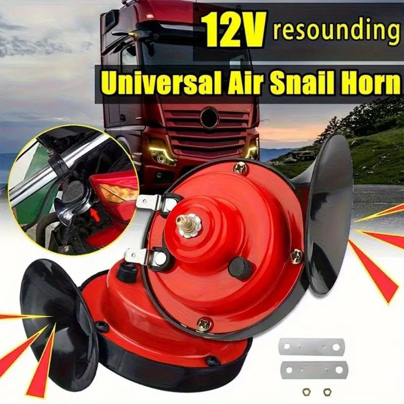 12V Super Loud Single-Tone Horn Car Snail Horns Universal 300DB Waterproof Autom