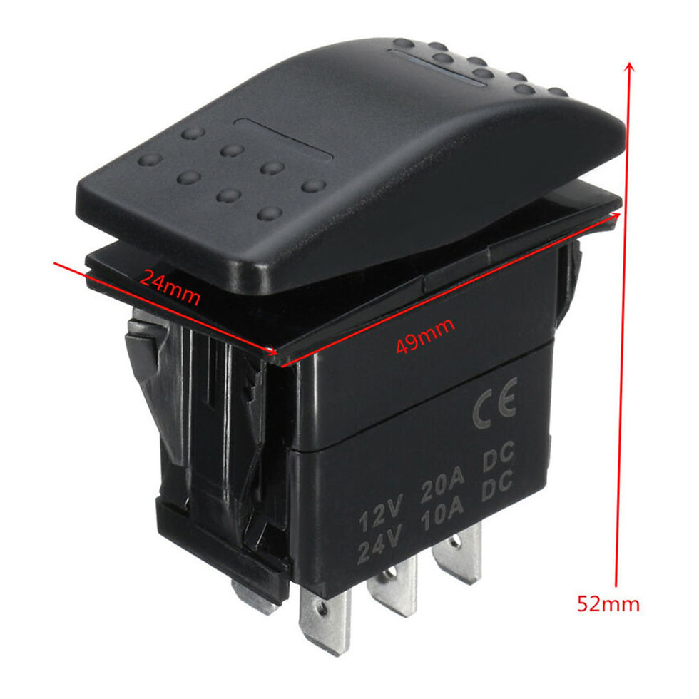 Thumbnail: 1X Rocker Switch 7Pin DPDT ON-OFF-ON 2 LED Rocker Switch Car Truck Marine Univer