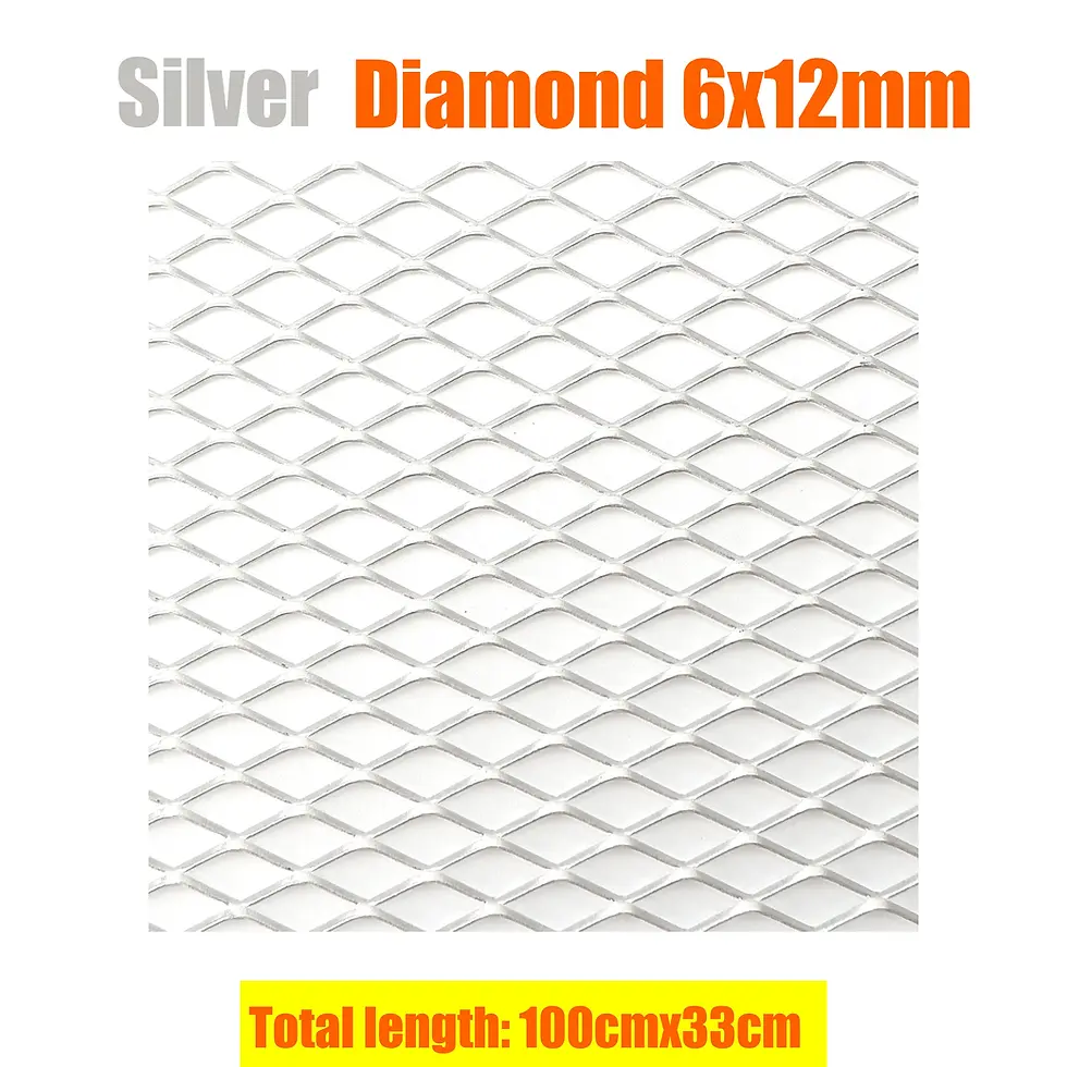 Thumbnail: 100x33cm Aluminium Racing Car Bumper Grille Grill Mesh Net Vent Black Silver Red