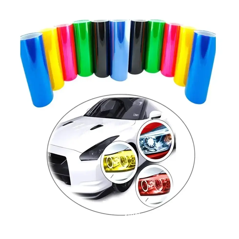 Thumbnail: Car Tint Film Lens Vinyl Wrap Car Stickers Smoke Dark Black Blue Red Transparent