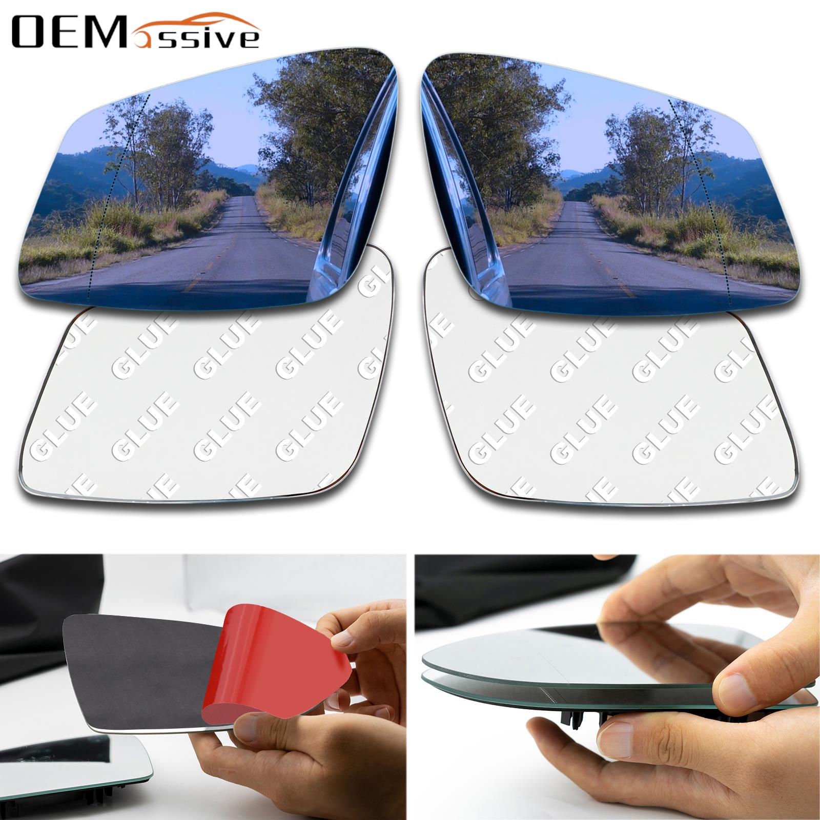 1 Pair Blue Wing Mirror Glass Self-Adhesive Blind Spot For BMW F02 F07 F10 F18 E
