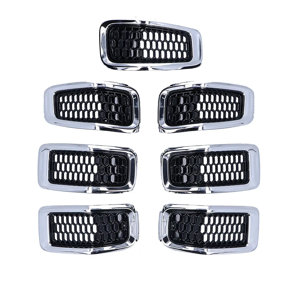Thumbnail: 7pcs Front Grille Inserts Grill Guard Trim Accessory Fit for Jeep Cherokee 2014-