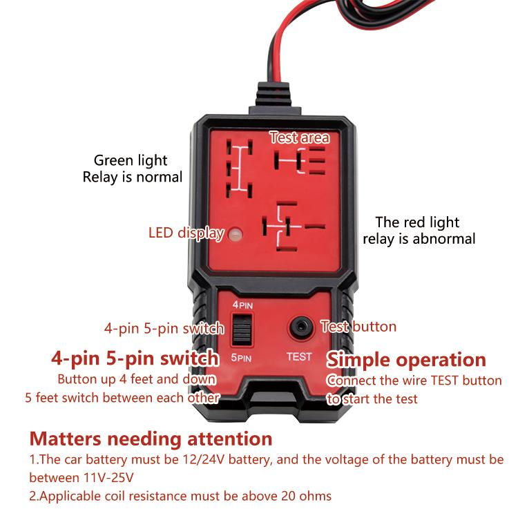 Thumbnail: 12V/24V Electronic Car Relay Tester Auto Vehicle Battery Fast Check Detector Met