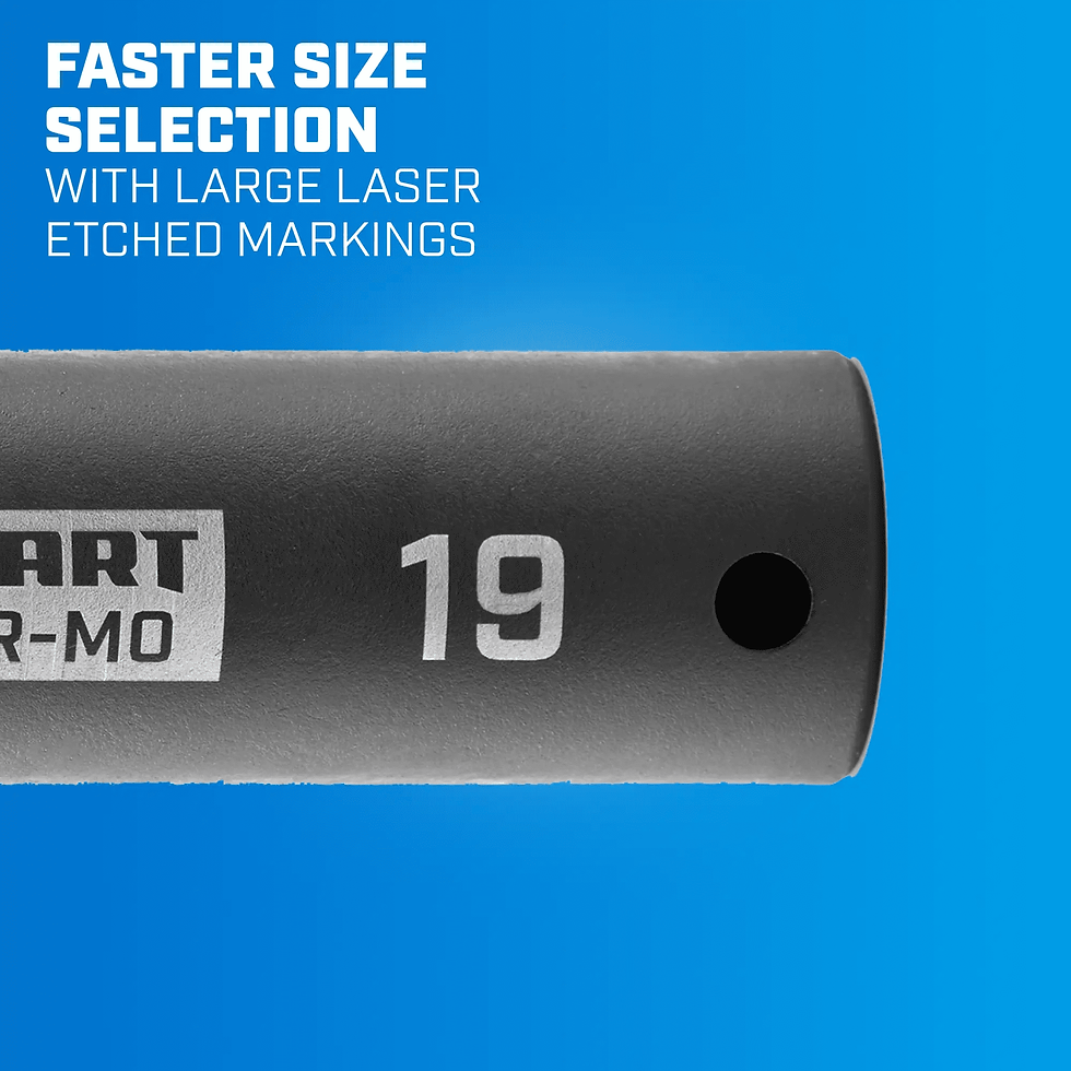 Thumbnail: HART 11 Piece 1/2" CR-MO Impact Rated Socket Set, Metric Sockets