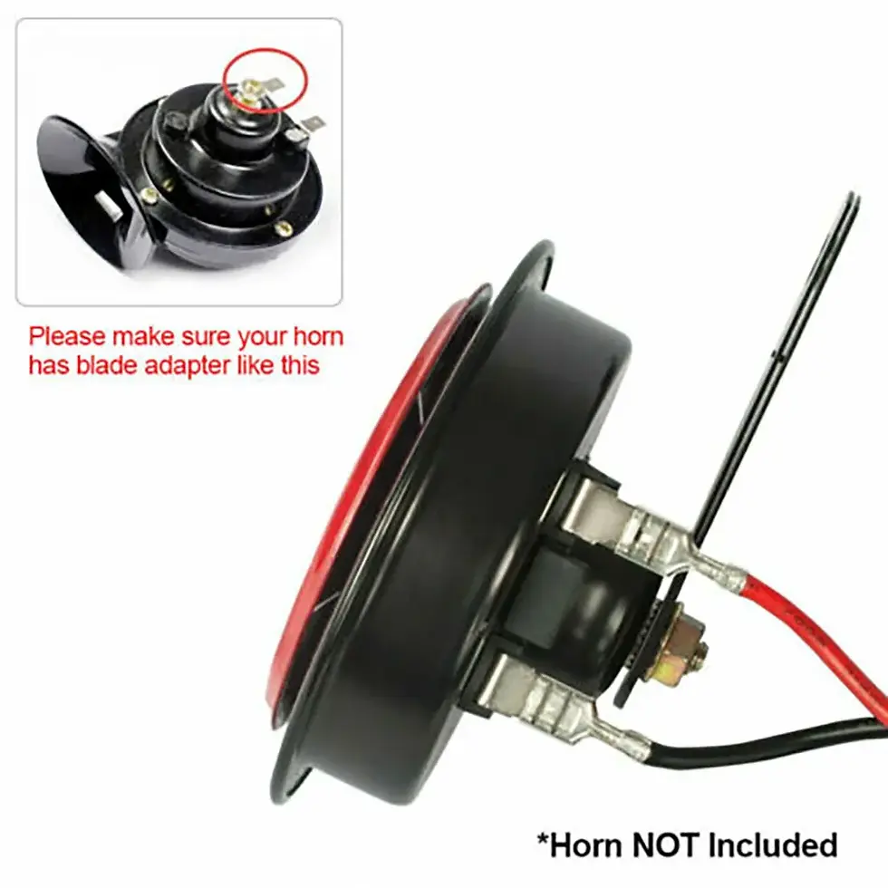 Thumbnail: 12V Horn Relay Wiring Harness Kit For Grille Mount Electric Blast Horn Universal
