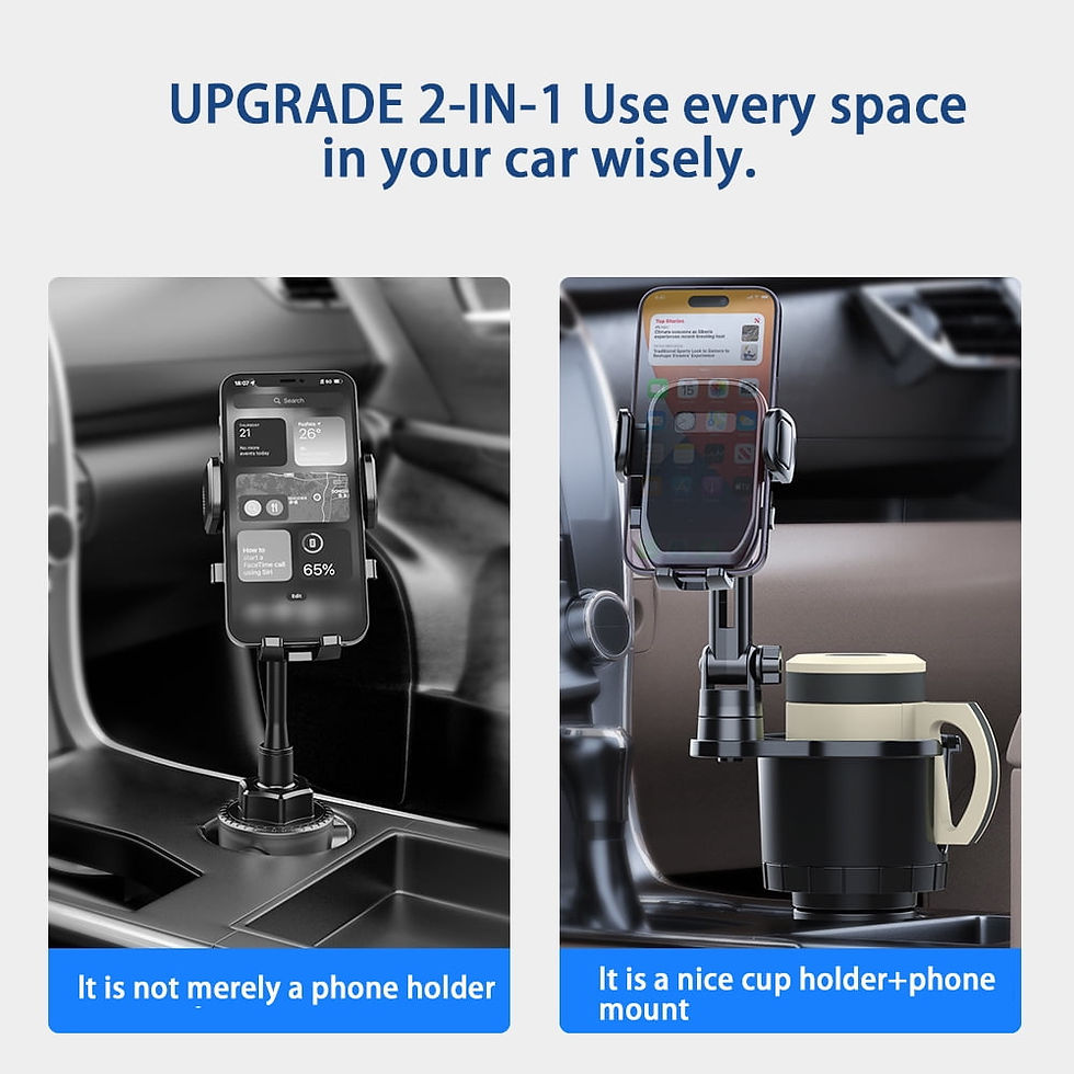 Thumbnail: Mocalz Phantom EK Adjustable Car Mount with Cup Holder, Universal Phone Hol..