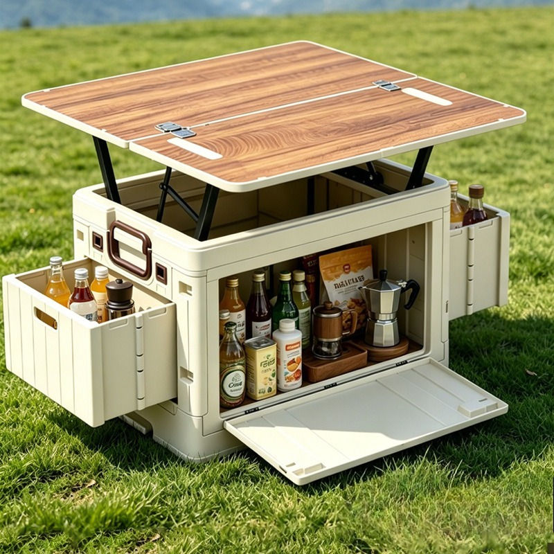 Large, Multi-functional, Foldable Storage Box for Outdoor Camping, Suitable for