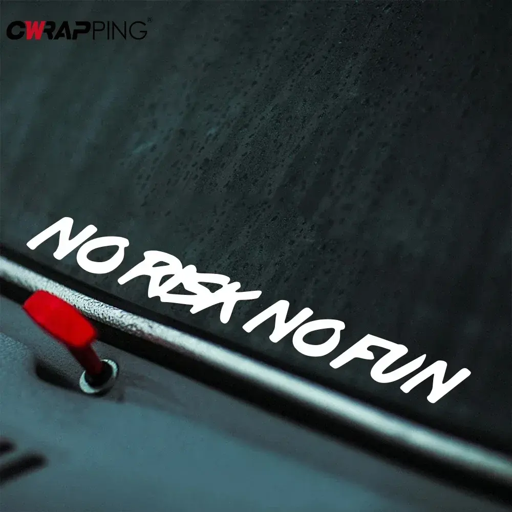 22x2.4cm Car Sticker Styling NO RISK NO FUN Car Body Window Windshield Bumper Mo
