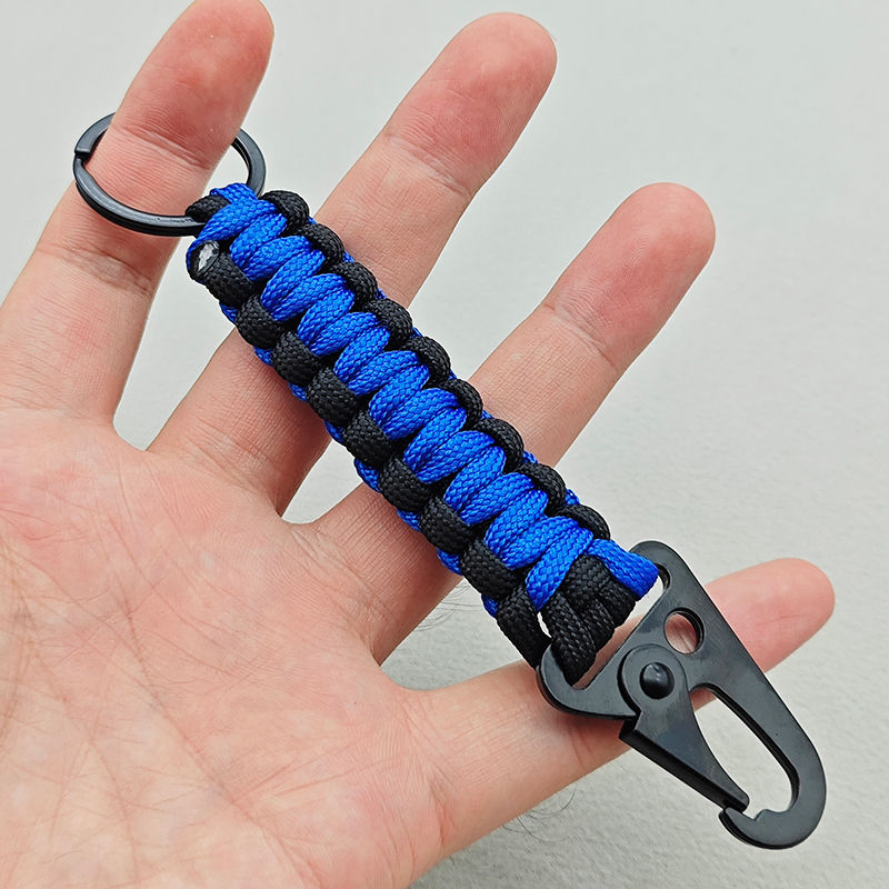 Thumbnail: 1pc Outdoor Multi-Functional Bracelet Backpack Keychain Handwoven Sport Paracord