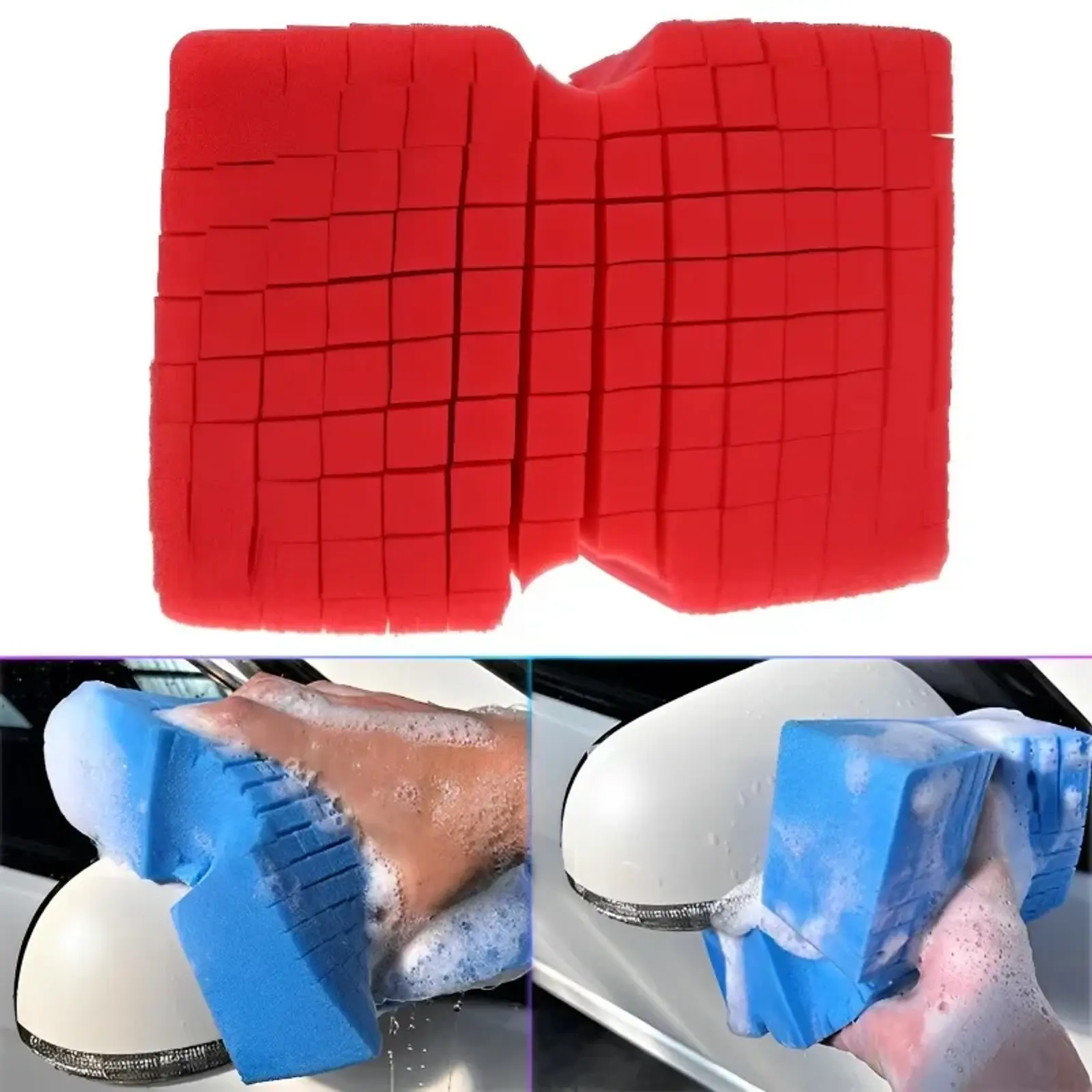 Large Cross Cut Durable Soft Foam Grid Sponge Tire Wash Detailing Applicator Spo