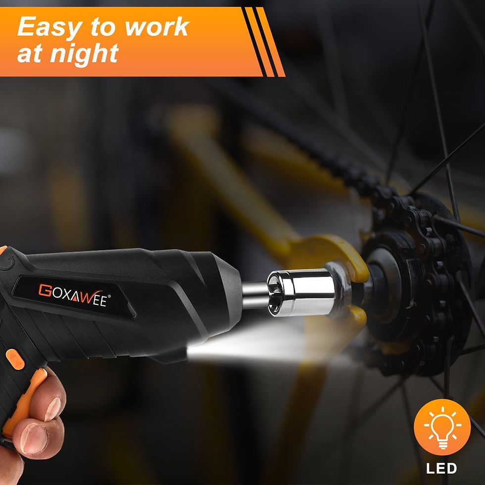Thumbnail: GOXAWEE Cordless Electric Screwdriver with Pivoting Handle, LED Light and 4..