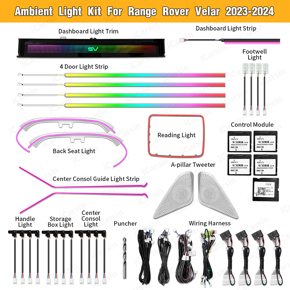 Thumbnail: 64 Colors Screen Control Ambient Light for Range Rover Velar 2017-2024 Interior