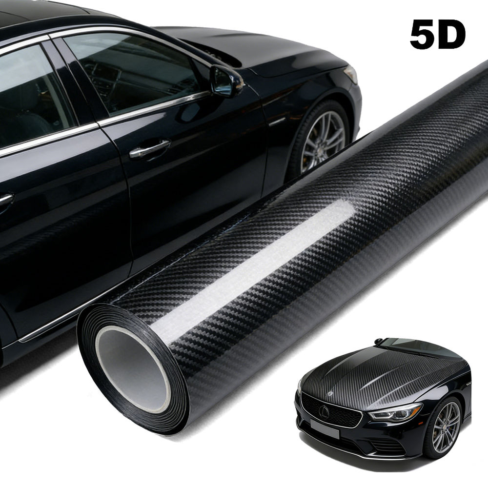 Carbon Fiber Car Body Film Vinyl Wrap Matte Accessories Glossy Black Sticker 3D