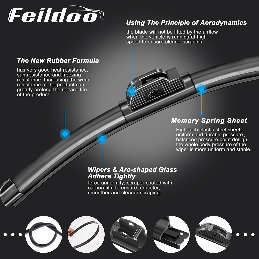 Thumbnail: 22"&22" Premium Hybrid Wiper Replacement for J U HOOK Wiper Arm (Pack of 2)