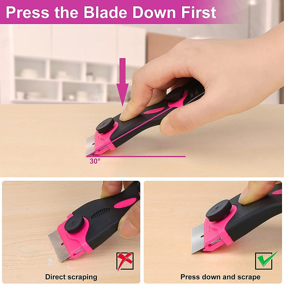 Thumbnail: Razor Blade Scraper - Mini Pink Scraper Tool Gift for Women Made by Thinkwo..