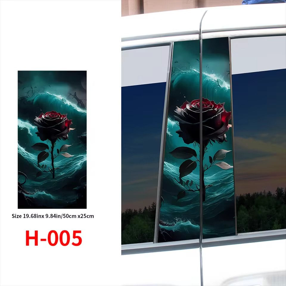Thumbnail: Magic Flowers Car Stickers Auto B-pillar Car Center Column Decor Cover Scratches