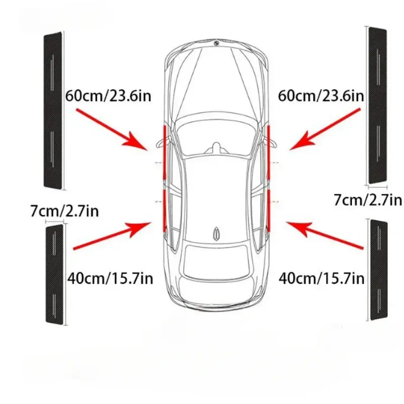 Thumbnail: 4PCS Carbon Fiber Leather Threshold Protector Universal Door Edge Protection Str