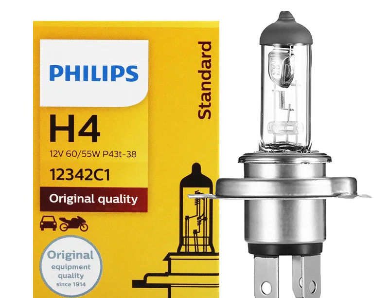 Philips Vision H4 9003 HB2 Standard Car Head Lamp Original Bulb Genuine Halogen