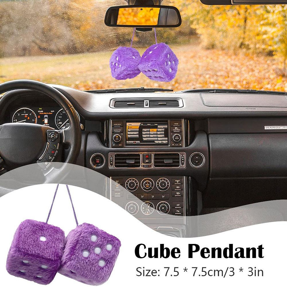 Thumbnail: Long Hair Hot Stamping Dot Dice Plush Toy Cube Pendant Car Ornament Sieve Anime