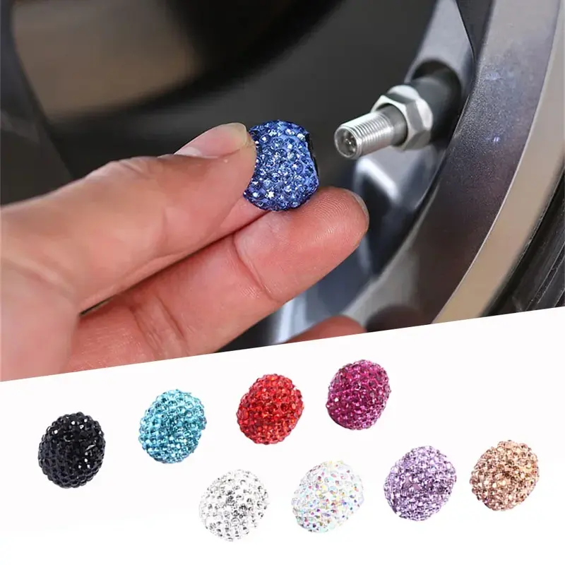 Thumbnail: 4pcs Universal Car Tire Air Sealing Cap Anti-Rust Dust-Proof Valve Cap Clay + Rh