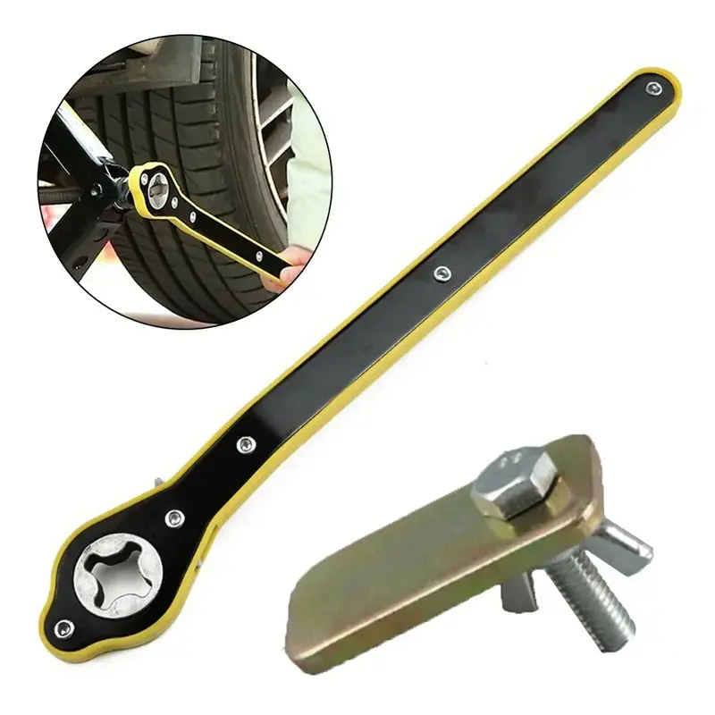 Car Labor-saving Jack Ratchet Wrench Scissor Jack Garage Tire Wheel Lug Wrench H