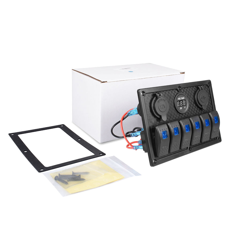 Thumbnail: Boat Switch Panel Car Switch Panel Waterproof Digital Voltmeter Dual USB Port 12