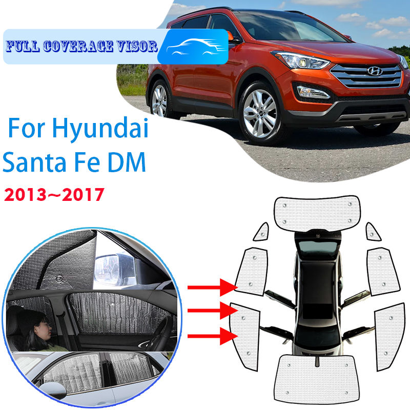 Full Covers Sunshades For Hyundai Santa Fe DM 2013~2017 2014 Car Accessories Aut