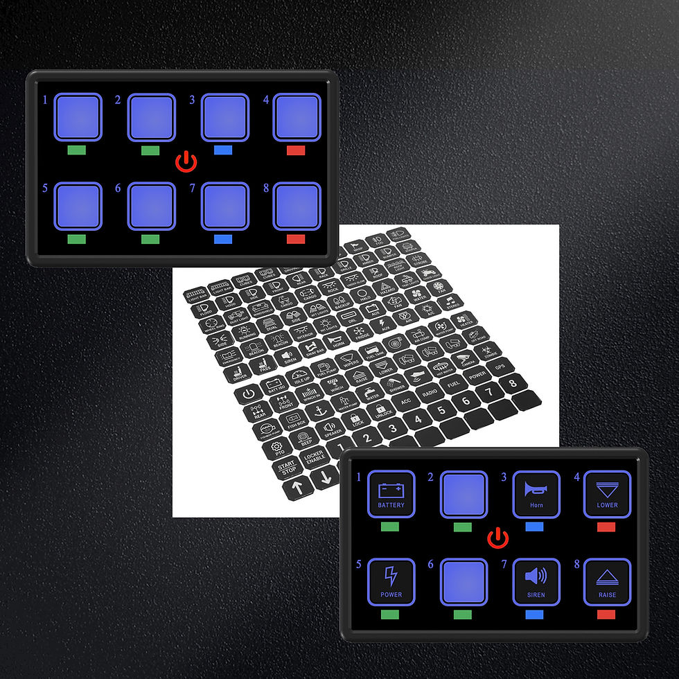 Thumbnail: Push Button Switch Stickers 120 Labels 6 / 8 / 12 Gang Touch Panel Decals Marine