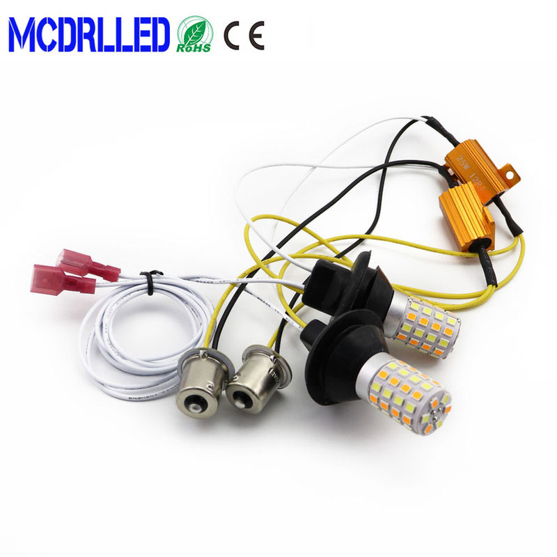 Thumbnail: Dual Color 7440 Canbus Smd 54leds T20 W21w Wy21w Daytime Running Light Turn Sign