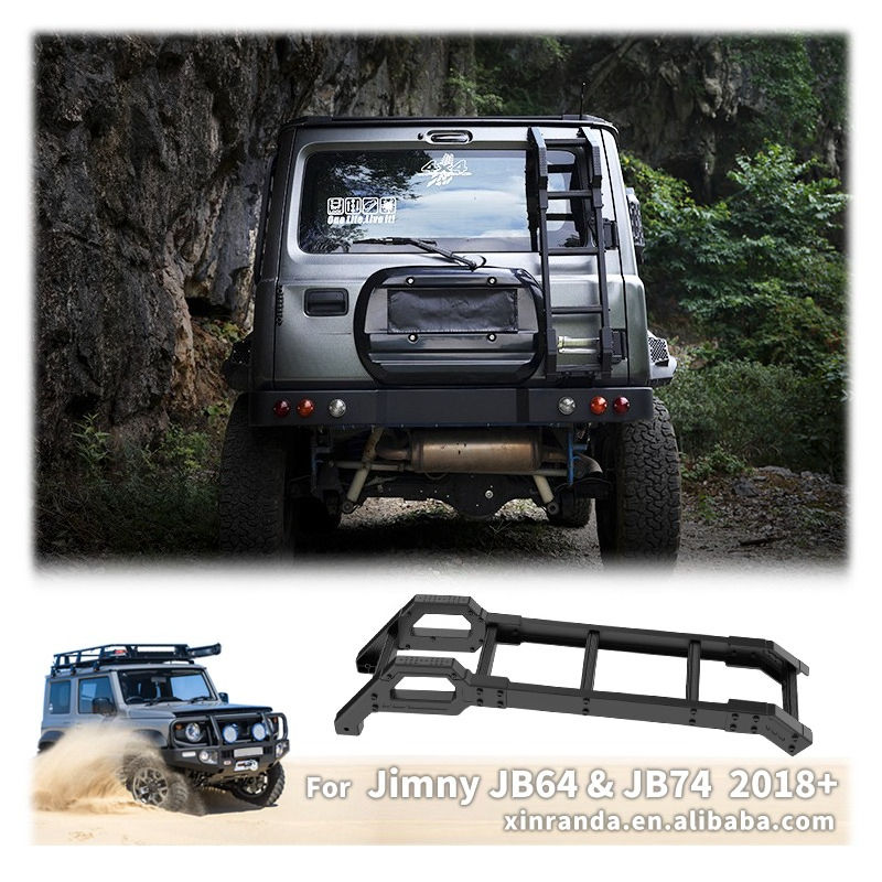 JROAD Car Tail Ladder Rack Aluminum Rear Climb Ladder For Suzuki JIMNY JB64 JB74