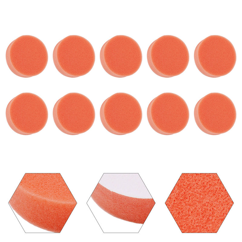 Thumbnail: 10PCS 75mm Car Polishing Sponge Orange Smooth Flat Sponge Polishing Pad For Car
