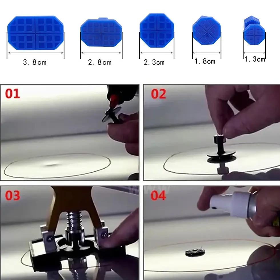 Thumbnail: Car Dent Plastic Puller Kit + 20 Tabs Auto Body Paintless Hail Pit Panel Remove
