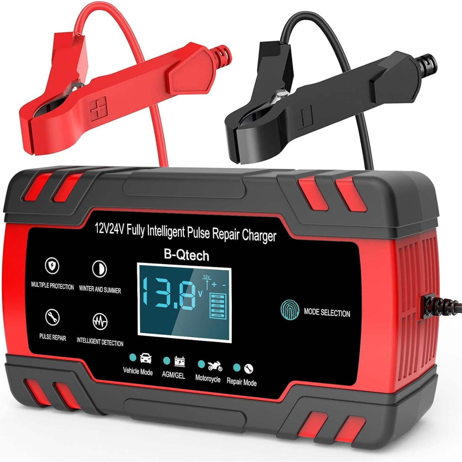 B-Qtech 12V/24V 2-150Ah Car Battery Charger Repair Smart Automatic Chargin..