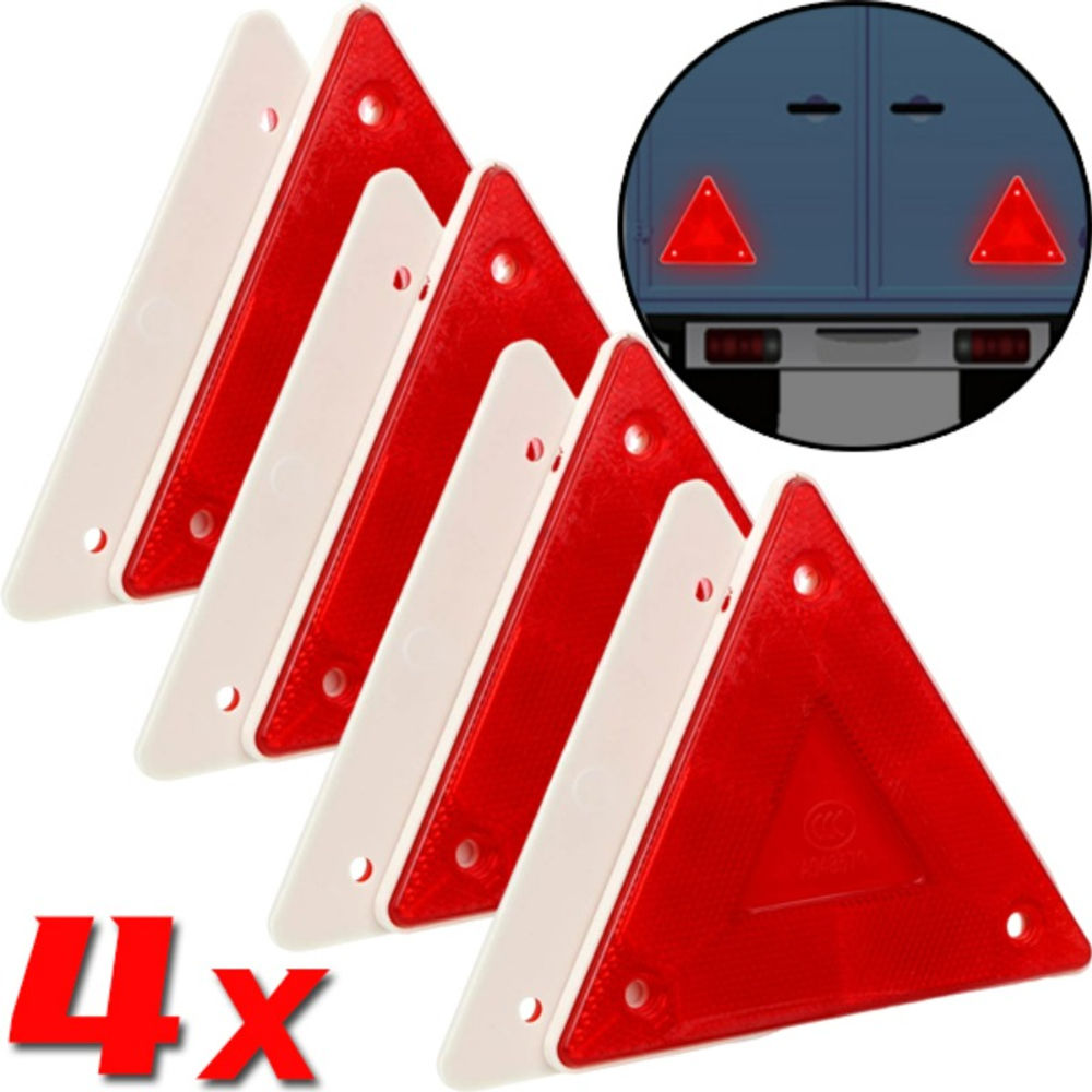 4/1pcs Red Triangle Reflectors Rear Reflectors Safety Warning for Trailer Bike M