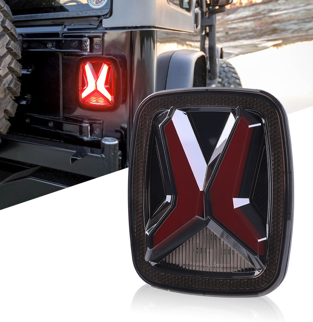 Car Rear LED Tail Lights For Jeep Wrangler CJ TJ YJ 1998-2006 Universal "X"Shape