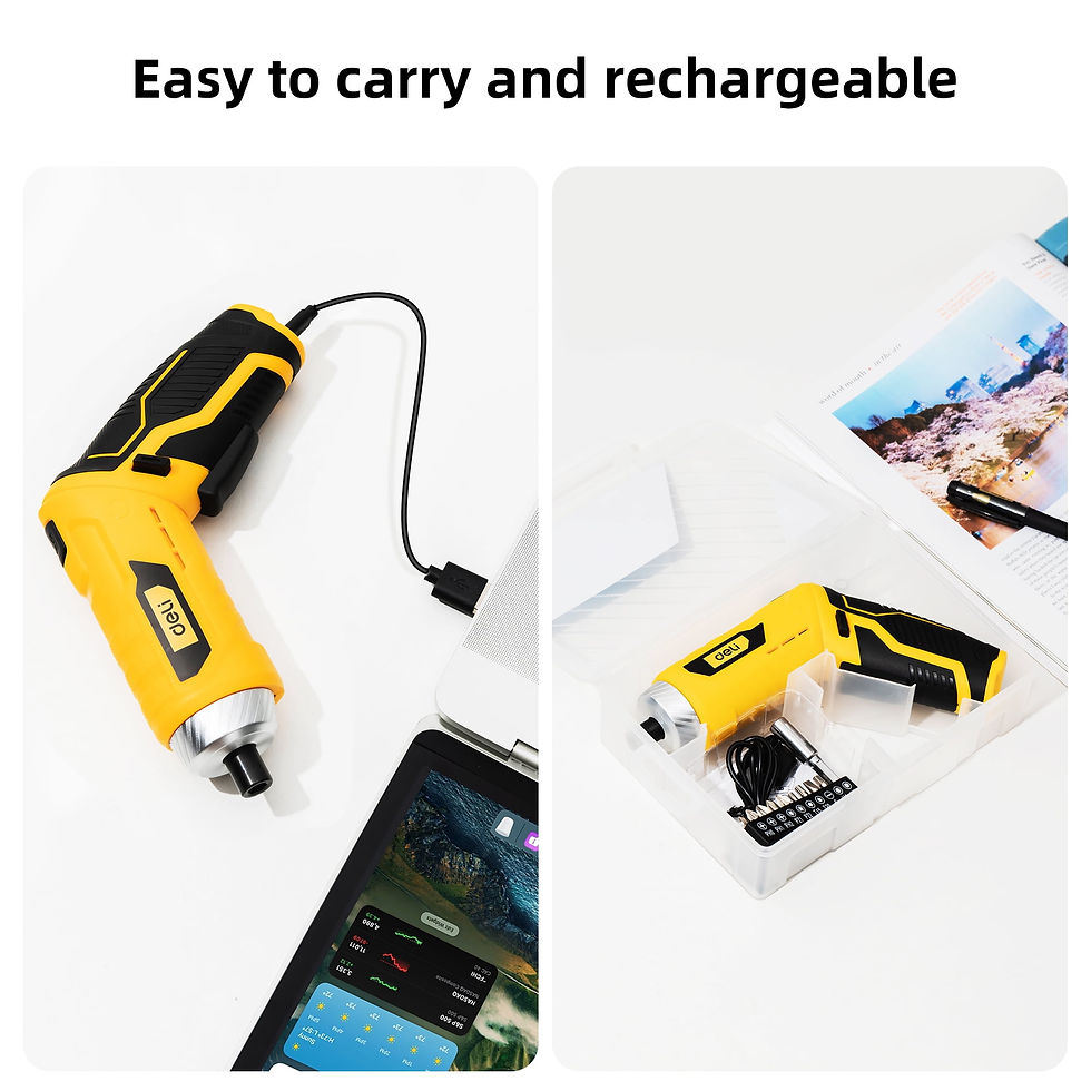 Thumbnail: Deli 11pcs 3.6V USB Small Power Electric Screwdriver Set, Cordless & Rechar..